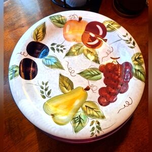 Oneida Vintage Fruit Dinner Plates 10 5/8" Set 3 2001-2002 Discont Hand Painted